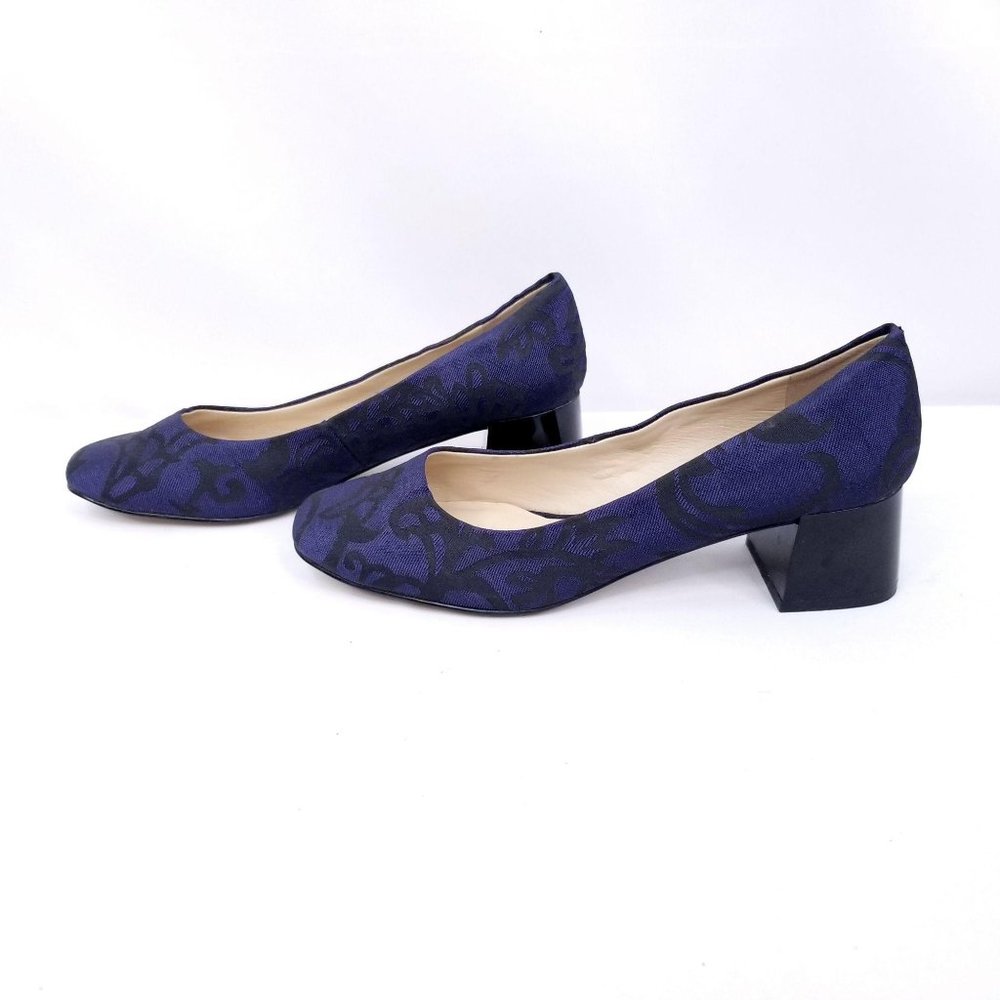 Karl Lagerfeld Pumps Heels Shoe Blue Floral Fabric